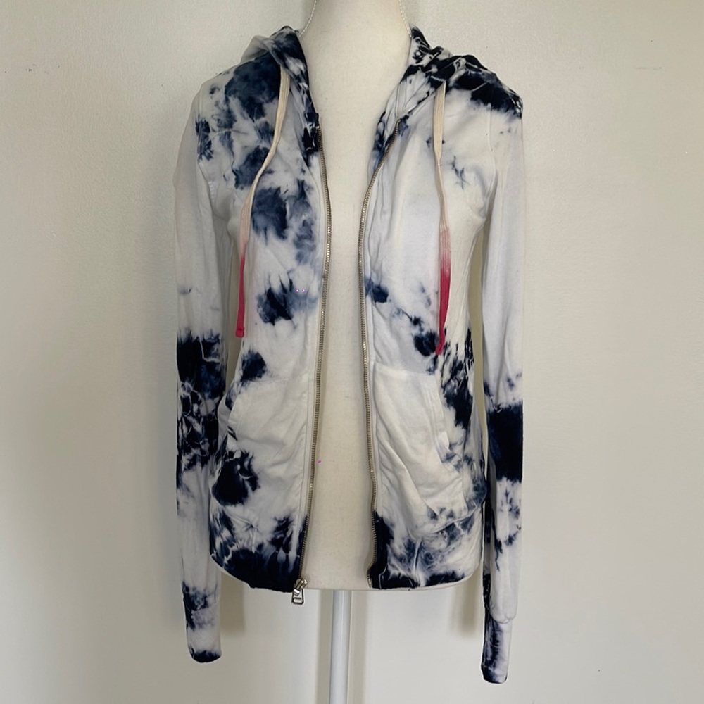 Sundry Soul cycle zip front tie dye hoodie